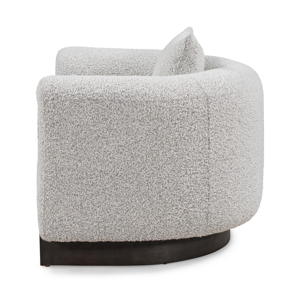 Lumi 41 Inch Accent Chair Soft Plush Gray Boucle Dark Brown Ash Wood By Casagear Home BM312444