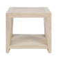 Hendri 24 Inch Side End Table Square Oak Wood Frame Shelf Tan Beige By Casagear Home BM312449