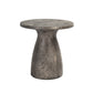 Kole 16 Inch Outdoor Accent Side Table Concrete Round Top Dark Gray By Casagear Home BM312450