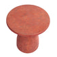 Kole 16 Inch Outdoor Accent Side Table Concrete Round Top and Base Red By Casagear Home BM312451