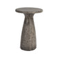 Kole 19 Inch Outdoor Accent Side Table Concrete Round Top Dark Gray By Casagear Home BM312453