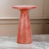 Kole 19 Inch Outdoor Accent Side Table Concrete Round Top Red Finish By Casagear Home BM312454