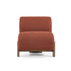 Soha 34 Inch Accent Chair Polyester Upholstery in Rust Red Brown Ash Wood By Casagear Home