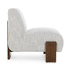 Soha 34 Inch Accent Chair Polyester Upholstery in Ivory Brown Ash Wood By Casagear Home BM312459