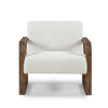 34 Inch Accent Chair White Polyester Upholstery Ash Wood Frame Brown By Casagear Home BM312461