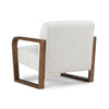 34 Inch Accent Chair White Polyester Upholstery Ash Wood Frame Brown By Casagear Home BM312461