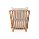 30 Inch Outdoor Accent Chair, White Olefin Upholstery, Cushion, Teak Wood By Casagear Home