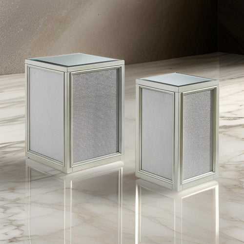 Ashley Brad Set of 2 Nesting Side End Tables, Silver Wood Finish by Cassagear Home