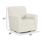 Layla 38 Inch Swivel Accent Chair Soft Ivory Linen Polyester Reversible By Casagear Home BM312475