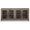 80 Inch Sideboard Accent Cabinet 4 Glass Doors 2 Shelves Warm Gray By Casagear Home BM312478