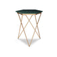 24 Inch Accent End Table Green Hexagon Marble Top Gold Metal Base By Casagear Home BM312481