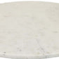 14 Inch Decorative Serving Tray Gold Handles Square White Marble Finish By Casagear Home BM312494