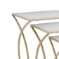 Rikki Plant Stand Table Set of 3 Curved Base Modern Champagne Metal By Casagear Home BM312525