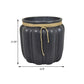 Rave 17 Inch Planter Pumpkin Like Shape and Rope Details Black Resin By Casagear Home BM312531