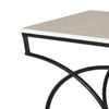 Set of 2 Plant Stand Tables Square Marble Top Geometric Black Metal By Casagear Home BM312540