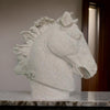 25 Inch Horse Head Figurine Statuette Lifelike Design White Resin By Casagear Home BM312544