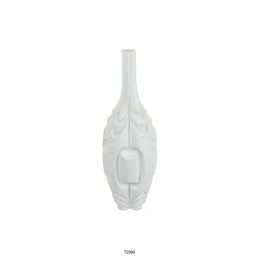 Helly 28 Inch Decorative Vase Intricate Inset Details Modern White Resin By Casagear Home BM312549