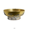 16 Inch Decorative Bowl Distressed Gold Finish Modern Aesthetic Ceramic By Casagear Home BM312559