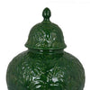 Aniea 18 Inch Accent Temple Jar Geometric Design Dome Lid Green Ceramic By Casagear Home BM312569