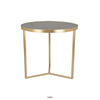 20 Inch Plant Stand Table 3 Legged Metal Base Gray Marble Gold Finish By Casagear Home BM312575