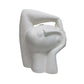 16 Inch Head Figurine Statuette Contemporary Style White Resin Finish By Casagear Home BM312576