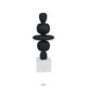 23 Inch Abstract Sculpture Decor, Sound Waves Pattern, Black White Resin By Casagear Home