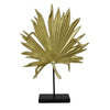 Menny 21 Inch Palm Leaf Resin Decorative Sculpture, Resin Gold Finish By Casagear Home