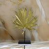 Menny 21 Inch Palm Leaf Resin Decorative Sculpture, Resin Gold Finish By Casagear Home