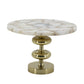 Avi 14 Inch Cake Stand Agate Round Top Classic Gold Aluminum Pedestal By Casagear Home BM312618