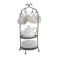 Zoya 10 Piece Tea Kettle and Cups Set with Metal Stand White Porcelain By Casagear Home BM312619