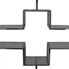 Adena 76 Inch Tall Plant Stand, Geometric Style Metal Shelves, Silver Tone By Casagear Home