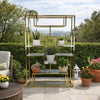 Adena 75 Inch Tall Plant Stand, Geometric Metal Shelves, Gold Finish By Casagear Home
