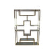 Adena 75 Inch Tall Plant Stand, Geometric Metal Shelves, Gold Finish By Casagear Home