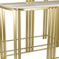 Set of 2 Accent Nesting Tables Marble Top Sleek Modern Gold Metal Frame By Casagear Home BM312631