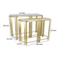 Set of 2 Accent Nesting Tables Marble Top Sleek Modern Gold Metal Frame By Casagear Home BM312631