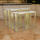 Set of 2 Accent Nesting Tables, Marble Top, Sleek Modern Gold Metal Frame By Casagear Home