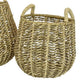 Set of 2 Decorative Storage Baskets Woven Construction 2 Handles Brown By Casagear Home BM312641
