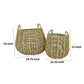 Set of 2 Decorative Storage Baskets Woven Construction 2 Handles Brown By Casagear Home BM312641