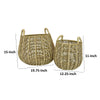 Set of 2 Decorative Storage Baskets Woven Construction 2 Handles Brown By Casagear Home BM312641