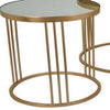 Set of 3 Accent Nesting Tables Round Mirrored Top Modern Gold Metal By Casagear Home BM312644