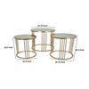 Set of 3 Accent Nesting Tables Round Mirrored Top Modern Gold Metal By Casagear Home BM312644