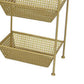 Set of 2 Standing Storage Units 3 Shelves Mesh Design Gold Metal By Casagear Home BM312646