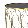 Kiko Accent Table Set of 2 Round Top Unique Modern Shape Gold Metal By Casagear Home BM312667