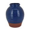 Kohl 15 Inch Decorative Vase Pot Shape Ceramic Blue and Brown Finish By Casagear Home BM312694