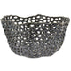 Hina 14 Inch Decorative Bowl Mesh Design Wavy Edges Ceramic Blue Finish By Casagear Home