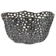 Hina 14 Inch Decorative Bowl Mesh Design Wavy Edges Ceramic Blue Finish By Casagear Home