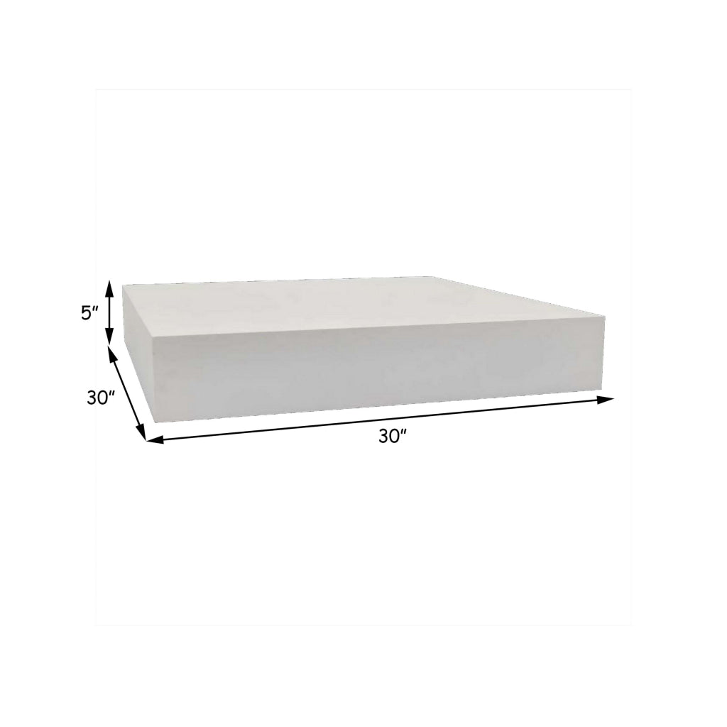 30 Inch Square Display Platform Thick Wooden Durable Riser White Finish By Casagear Home BM312703