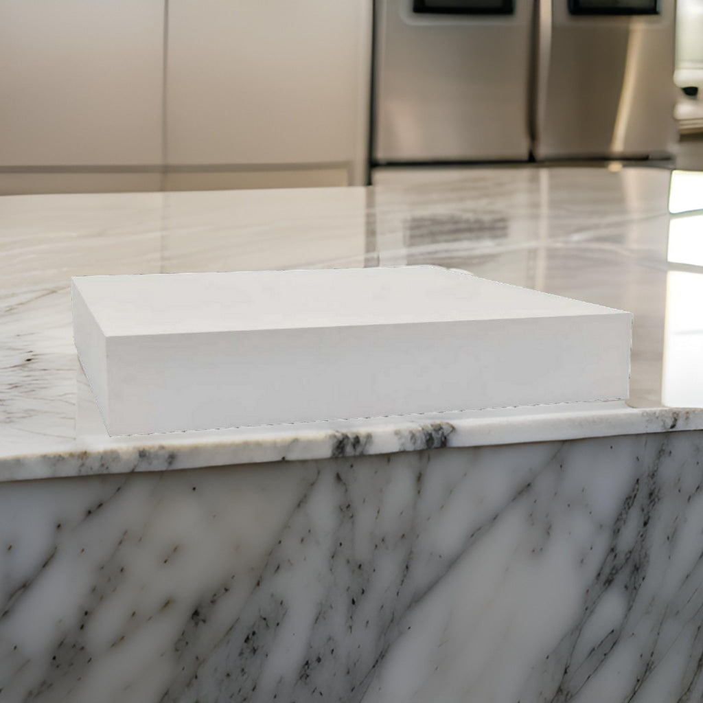 30 Inch Square Display Platform, Thick Wooden Durable Riser, White Finish By Casagear Home