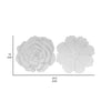 Dazzle 11 12 Inch Floral Wall Accent Set of 2 White Resin 3 Dimensional By Casagear Home BM312727