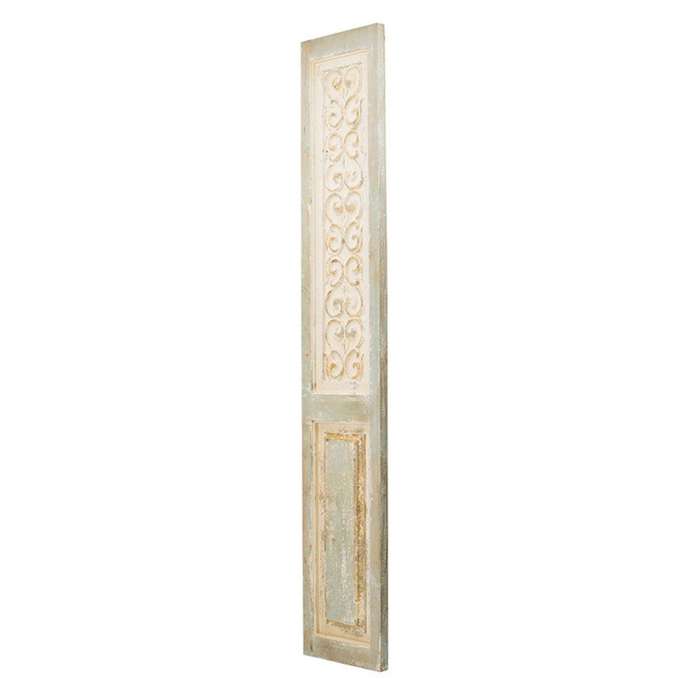 79 Inch Tall Decorative Carved Wood Panel Wall Art, Fir Wood, Beige, Gray By Casagear Home